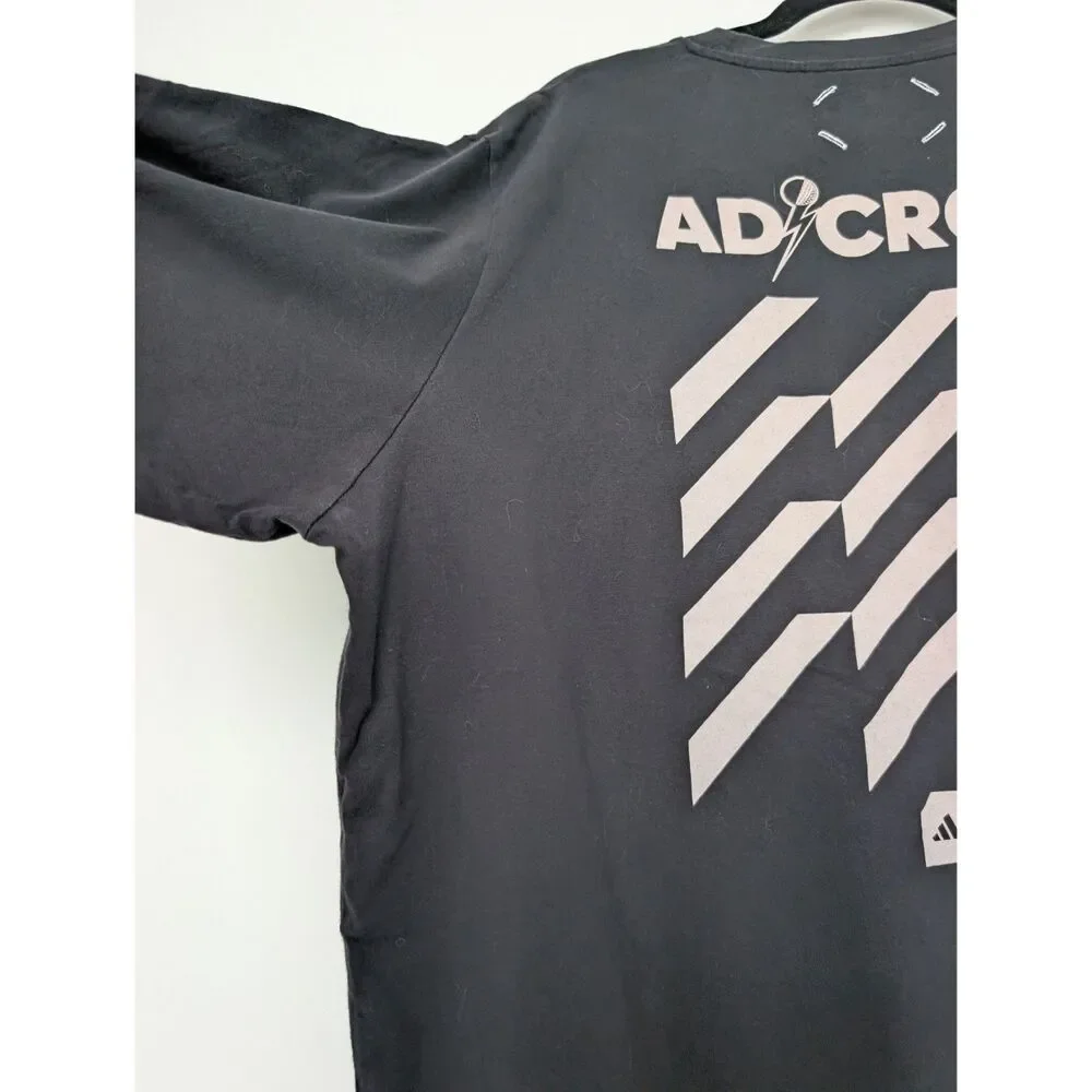 Adidas Adicross 3 Stripe Graphic Short Sleeve T-Shirt Sz 2XL Black White